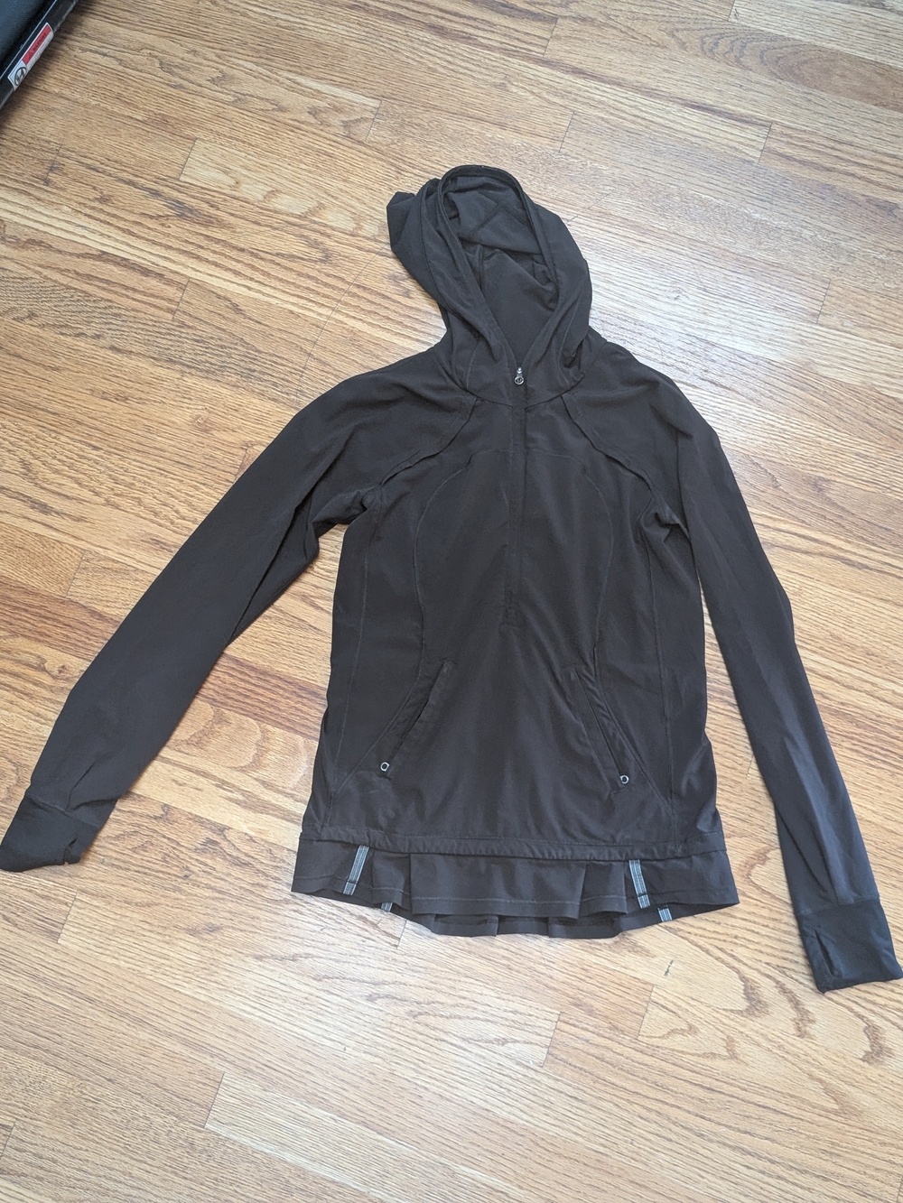 lululemon athletica Black Hooded Zip Running Jacket Size 4